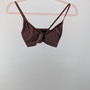 Colsie Ribbed Seamless Bralette - Chocolate Brown